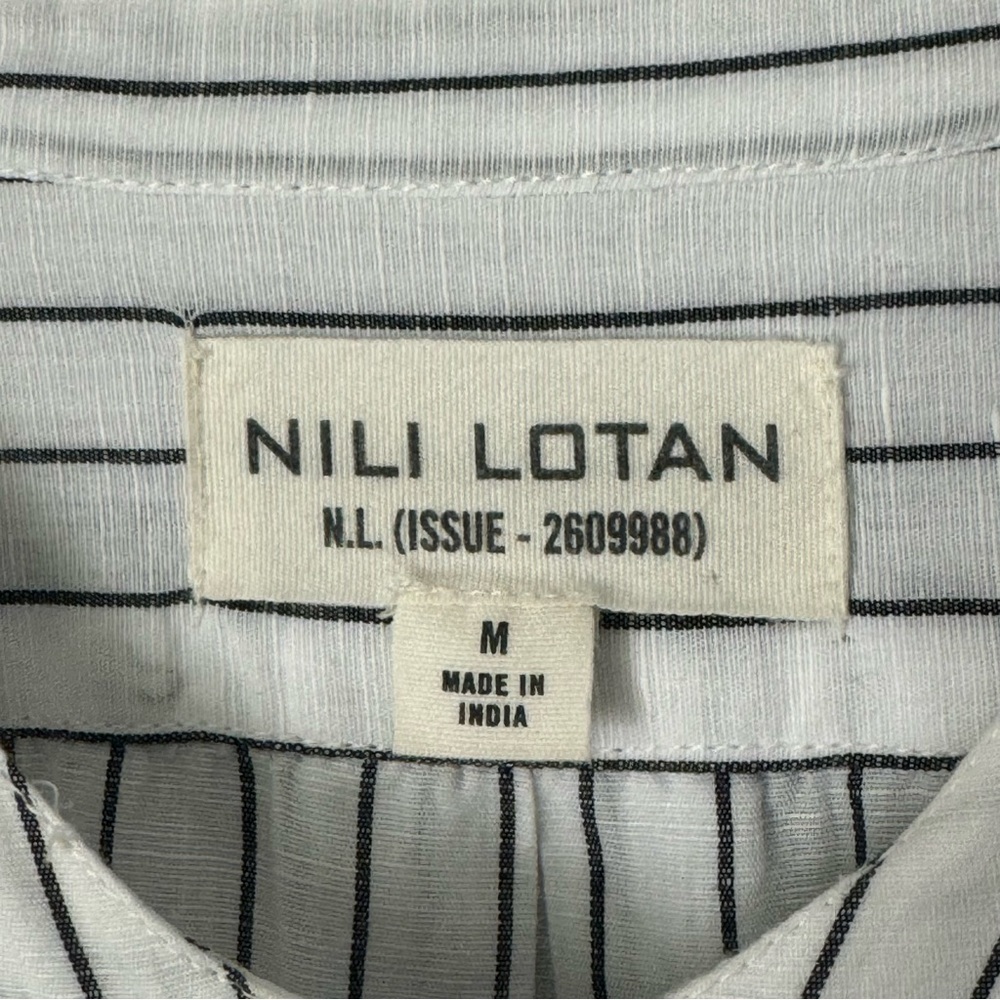 NILI LOTAN Loria Tunic Shirt Dress WITH ORIGINAL TAG Linen Cotton Stripe Size M - Picture 6 of 16